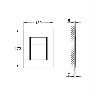 Grohe Skate Cosmopolitan S nyomólap 13x17,2 cm, króm