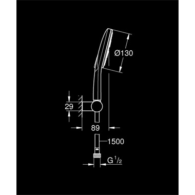 Grohe Rainshower SmartActive 130 kézizuhany fali tartóval 3 funkciós, króm