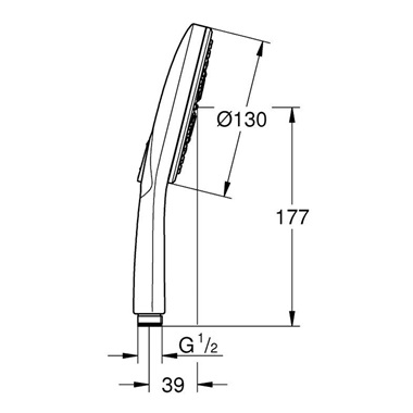 Grohe Rainshower SmartActive 130 Kézizuhany, 3 féle vízsugárral, brushed hard graphite Grohe Rainshower SmartActive 130 Kézizuhany, 3 féle vízsugárral, brushed hard graphite