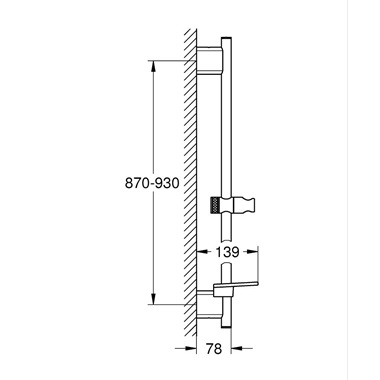 Grohe SmartActive zuhanyrúd, 90 cm, Brushed Cool Sunrise
