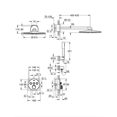 Grohe SmartControl zuhanyrendszer króm