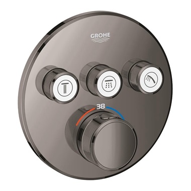 Grohe Grohtherm SmartControl termosztát falsík mögötti telepítéshez, 3 fogyasztóra  Hard Graphite