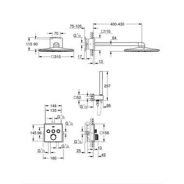 Grohe SmartControl zuhanyrendszer króm