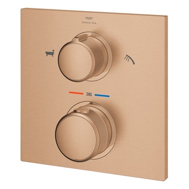 Grohe Termosztátos zuhany vezérlő kézizuhany/kádtöltő 2 kimenethez Brushed Warm Sunset
