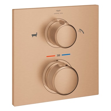 Grohe Termosztátos zuhany vezérlő kézizuhany/kádtöltő 2 kimenethez Brushed Warm Sunset