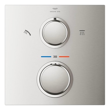 Grohe Spa  Allure termosztátos zuhany vezérlő 2 kimenethez ,fejzuhany/kézizuhany , SuperSteel
