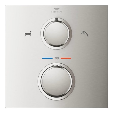 Grohe Spa  Allure termosztátos zuhany vezérlő 2 kimenethez , SuperSteel
