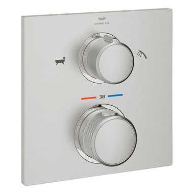 Grohe Spa  Allure termosztátos zuhany vezérlő 2 kimenethez , SuperSteel