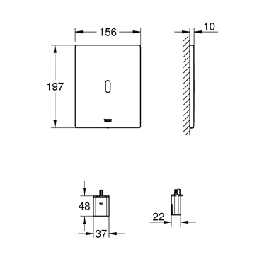 Grohe Tectron Bau E infravörös elektronika WC öblítőtartályhoz, króm