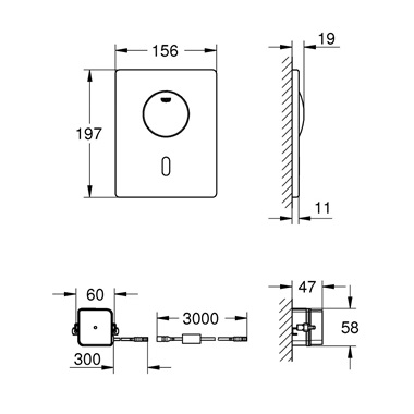 Grohe Tectron Skate infravörös elektronika wc öblítőtartályhoz rozsdamentes acél