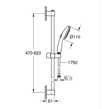 Grohe Tempesta 110 sines zuhanyszett 3 funkciós, króm 