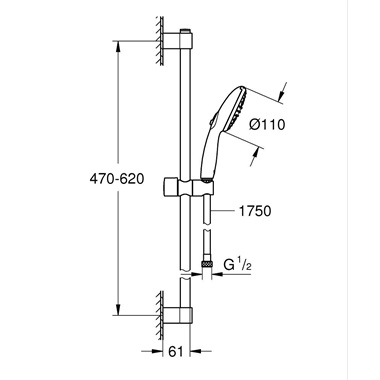 Grohe Tempesta 110 sines zuhanyszett 2 funkciós, króm
