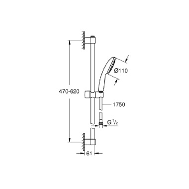 Grohe Tempesta 110 sines zuhanyszett 1 spray (rain)