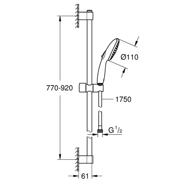 Grohe Tempesta 110 Sines zuhanyszett 2 funkciós, króm