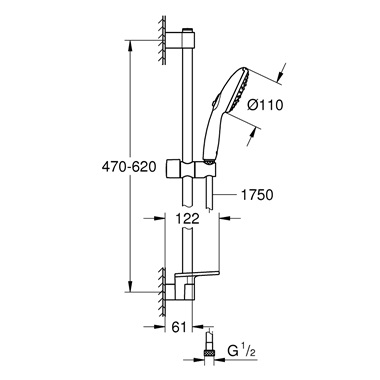 Grohe Tempesta 110 sines zuhanyszett 3 funkciós, króm