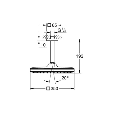 Grohe Tempesta 250 Cube fejzuhany szett 1 funciós, matt fekete