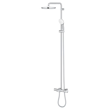 Grohe Tempesta Cosmopolitan fali termosztátos zuhanyrendszer króm kádtöltővel, króm