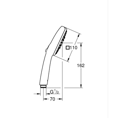 Grohe tempesta Cube 110 kézizuhany 3 funkciós, króm