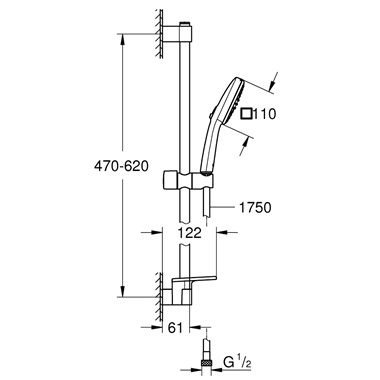 Grohe Tempesta Cube 110 rudas zuhanygarnitúra 2  funkciós kézizuhannyal, króm