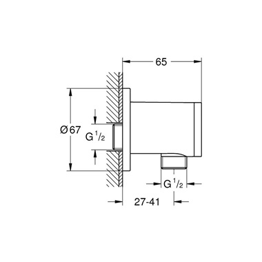 Grohe Tempesta zuhany könyök 1/2", króm