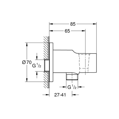 Grohe Tempesta fali csatlakozás zuhanytartóval Grohe Tempesta fali csatlakozás zuhanytartóval