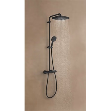 Grohe Tempesta System 250 Cube termosztátos zuhanyrendszer matt fekete