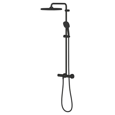 Grohe Tempesta System 250 Cube termosztátos zuhanyrendszer matt fekete