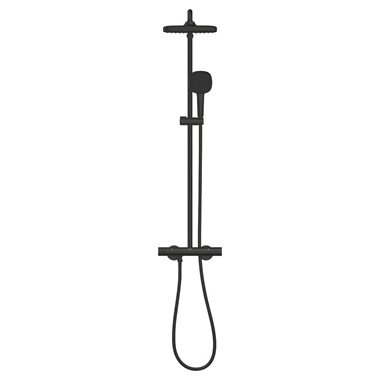 Grohe Tempesta System 250 Cube termosztátos zuhanyrendszer matt fekete
