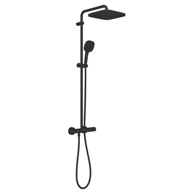 Grohe Tempesta System 250 Cube termosztátos zuhanyrendszer matt fekete