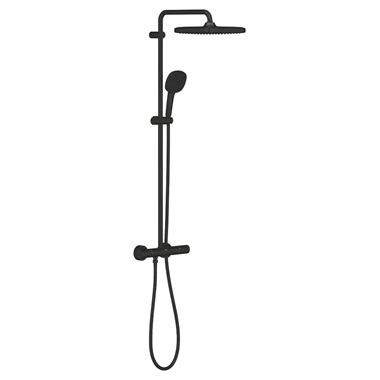 Grohe Tempesta System 250 Cube termosztátos zuhanyrendszer matt fekete
