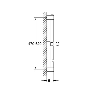 Grohe zuhanyrúd, 60 cm, króm