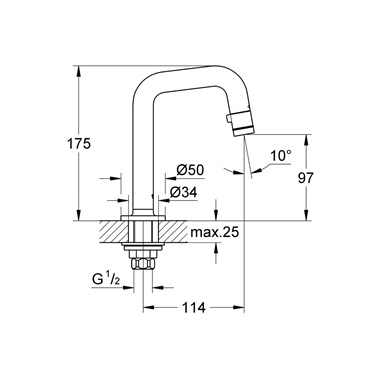 Grohe Univerzális kifolyószelep DN15, króm