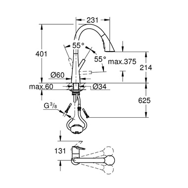 Grohe Zedra egykaros mosogatócsaptelep 1/2", króm