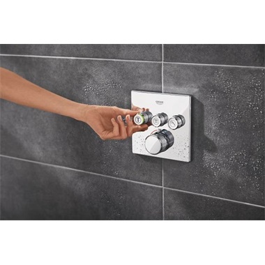 Grohe Grohtherm SmartControl Cube rejtett zuhanyrendszer, Rainshower SmartActive 310 Cube fejzuhannyal, 3 funkciós 