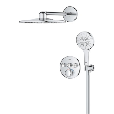 Grohe Grohtherm SmartControl rejtett zuhanyrendszer 3 funkciós, RainShower SmartActive 310 fejzuhannyal, króm