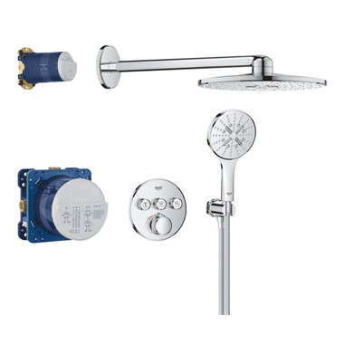 Grohe Grohtherm SmartControl rejtett zuhanyrendszer 3 funkciós, RainShower SmartActive 310 fejzuhannyal, króm