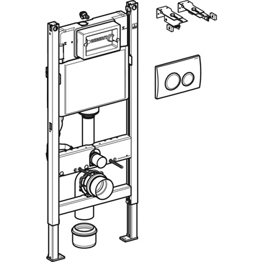 Geberit Duofix Basic fali wc szerelőelem Delta 20 működtetőlappal