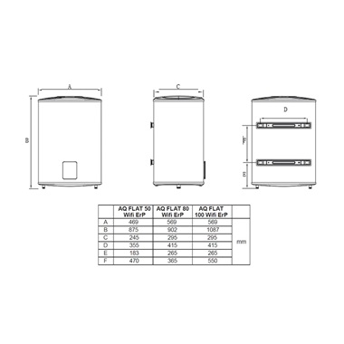 Hajdu Aquastic AQ Flat WIFI F80 ErP elektromos vízmelegítő Hajdu Aquastic AQ Flat WIFI F80 ErP elektromos vízmelegítő