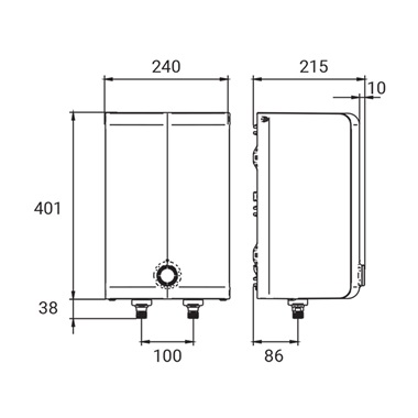 Hajdu MC5 elektromos vízmelegítő felső, 5 literes