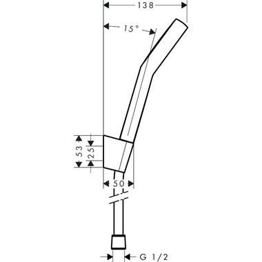 Hansgrohe Activera Select zuhanyszett 9,5 cm, 2 jet, Ecosmart, 125 cm-es zuhanyrúddal, matt fekete