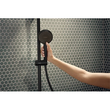 Hansgrohe Activera Select zuhanyszett 9,5 cm, 2 jet, Ecosmart, 65cm-es zuhanyrúddal, matt fekete