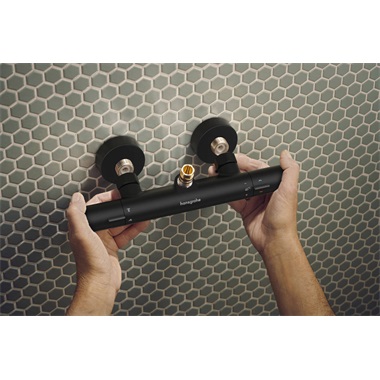 Hansgrohe Activera S showerpipe 240, 1jet, Ecosmart, Ecostat Fine Varia, matt fekete