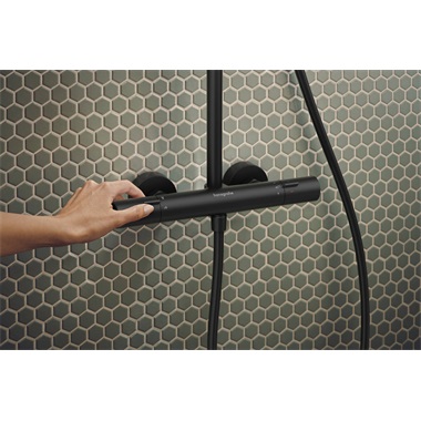 Hansgrohe Activera S showerpipe 240, 1jet, Ecosmart, Ecostat Fine Varia, matt fekete