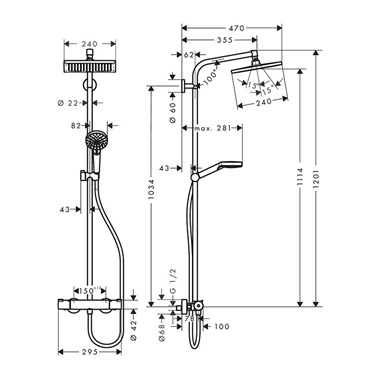 Hansgrohe Crometta E240 zuhanyrendszer króm Hansgrohe Crometta E240 zuhanyrendszer króm