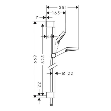 Hansgrohe Crometta Vario unica 650mm fehér/króm Hansgrohe Crometta Vario unica 650mm fehér/króm