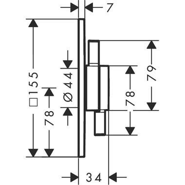 Hansgrohe DuoTurn Q falsík alatti csaptelep, 2 funkciós, króm