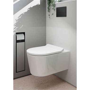 Hansgrohe EluPura S fali WC szett 540 perem nélküli Aquahelix Fush WC ülőkével, Soft Close 