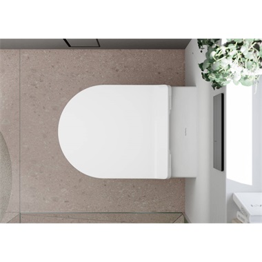 Hansgrohe EluPura S fali WC szett 540 perem nélküli Aquahelix Fush WC ülőkével, Soft Close 