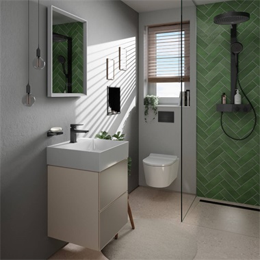 Hansgrohe EluPura S fali WC szett 540 perem nélküli Aquahelix Fush WC ülőkével, Soft Close 