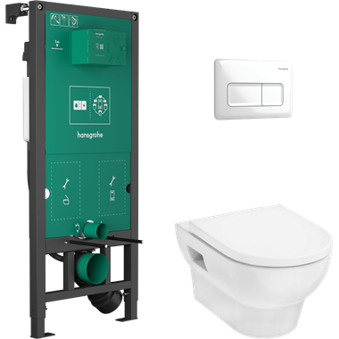 Hansgrohe GladeLake S WC-szett falsík alatti öblítőrendszerrel, iFrame Original Q öblítőlappal, WC-ülőkével